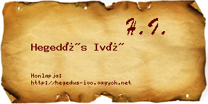 Hegedűs Ivó névjegykártya